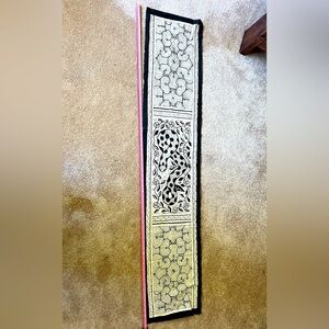 Hand painted shipibo ayahuasca Black and White Patterned Runner